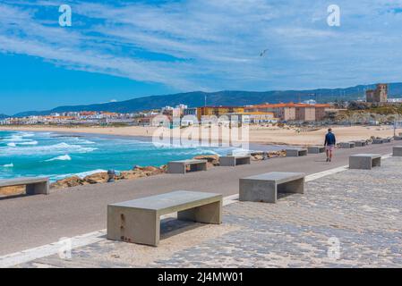 Tarifa, Espagne, 23 mai 2021 : vue sur la mer de la ville espagnole de Tarifa Banque D'Images