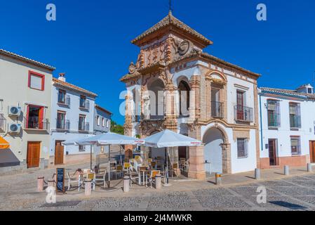 Antequera, Espagne, 24 mai 2021 : Chapelle Virgen del Socorro o del Portichuelo dans la ville espagnole d'Antequera Banque D'Images