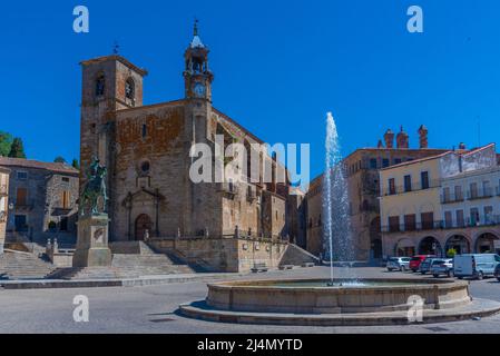 Plaza Mayor dans la ville espagnole de Trujillo Banque D'Images