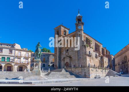 Plaza Mayor dans la ville espagnole de Trujillo Banque D'Images