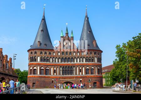 Lubeck, Allemagne - 20 août 2012 : Holsten Gate (Holstentor) à Lubeck Banque D'Images