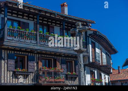 Plaza Mayor dans le village de la Alberca en Espagne Banque D'Images