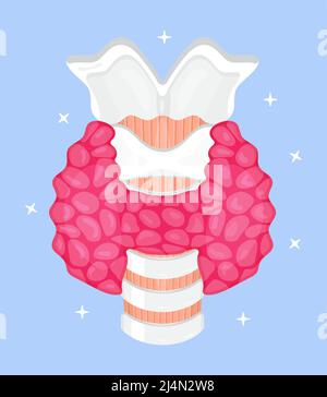 Vecteur de la glande thyroïde humaine. Vecteur de concept d'hypothyroïdie. Illustration du diagnostic Endocrinologie. T Illustration de Vecteur