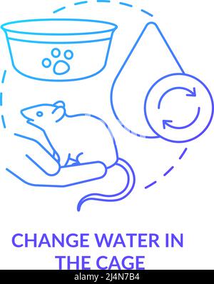 Changer l'eau dans l'icône de concept de gradient bleu de la cage Illustration de Vecteur