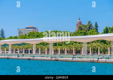 promenade du paseo del muelle uno dans la ville espagnole de malaga Banque D'Images