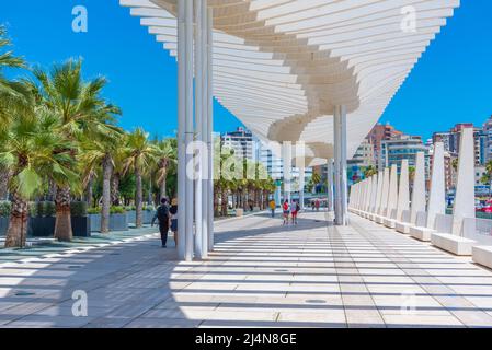 promenade du paseo del muelle uno dans la ville espagnole de malaga Banque D'Images