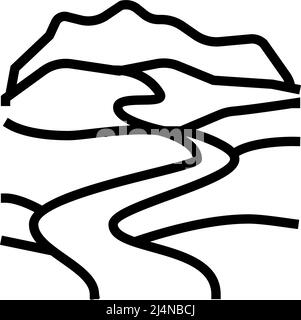 source de l'illustration vectorielle de l'icône de la ligne de rivière Illustration de Vecteur