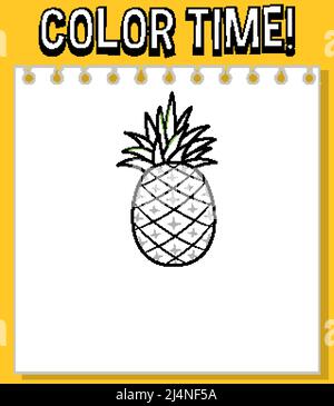 Modèle de feuilles de calcul avec temps de couleur ! illustration de texte Illustration de Vecteur