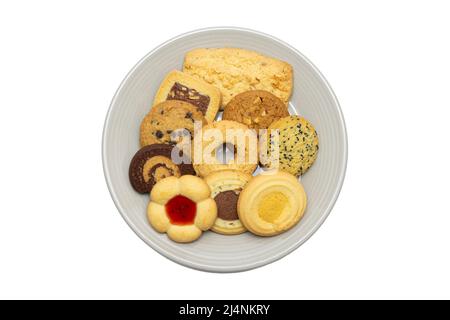 Différents types de biscuits sucrés dans des bols Banque D'Images