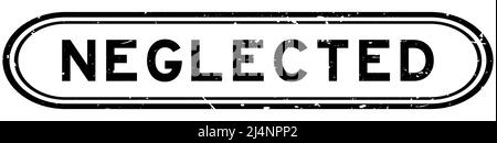 Grunge noir oublié mot caoutchouc joint tampon sur fond blanc Illustration de Vecteur