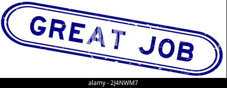 Grunge bleu grand mot de travail caoutchouc cachet sur fond blanc Illustration de Vecteur