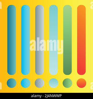 Magnifique collection de dégradés. Multicolore vert violet jaune orange rose cyan cercles dégradés, coloré doux boutons ronds vector Set Premium Vector Illustration de Vecteur