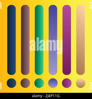 Magnifique collection de dégradés. Multicolore vert violet jaune orange rose cyan cercles dégradés, coloré doux boutons ronds vector Set Premium Vector Illustration de Vecteur