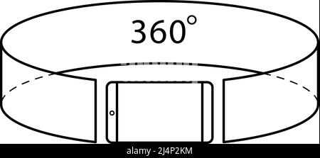 Téléphone et écran 360, AR concept Illustration de Vecteur