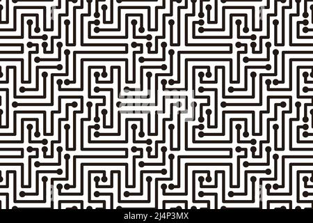 Texture du circuit imprimé arrière-plan, comme un labyrinthe, motif sans couture Illustration de Vecteur