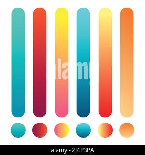 Magnifique collection de dégradés. Multicolore vert violet jaune orange rose cyan cercles dégradés, coloré doux boutons ronds vector Set Premium Vector Illustration de Vecteur