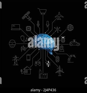 L'intelligence artificielle relie l'avenir, illustration vectorielle Illustration de Vecteur