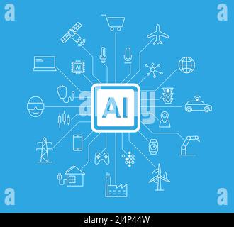 L'intelligence artificielle relie l'avenir, illustration vectorielle Illustration de Vecteur