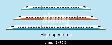 Bullet train grande vitesse qui sort, une télévision moderne design, illustration vectorielle Illustration de Vecteur