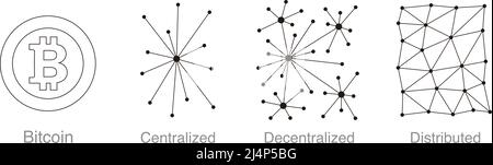 Concept et blockchain Bitcoin Illustration de Vecteur