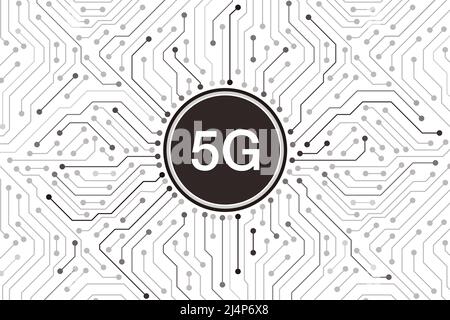 Systèmes sans fil de réseau mobile de 5G 5th générations. Technologies sans fil et réseaux mobiles Illustration de Vecteur