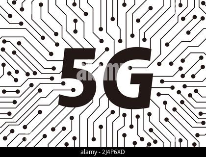 Systèmes sans fil de réseau mobile de 5G 5th générations. Technologies sans fil et réseaux mobiles Illustration de Vecteur