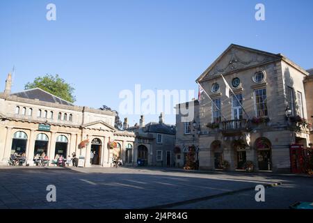 L'hôtel de ville, Market place à Wells, Somerset, au Royaume-Uni Banque D'Images