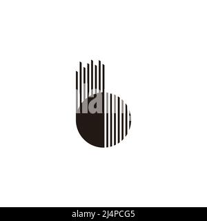 lettre b rayures géométrique cercle logo vecteur Illustration de Vecteur