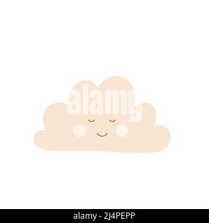 Accessoires pour nouveau-nés. Événement de douche de bébé et cadeaux, bébé dormant doux nuage oreiller Boho illustration isolée Illustration de Vecteur