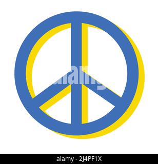 La paix pour l'Ukraine élément clipart. Signe vecteur bleu et jaune, couleurs pacifiques du drapeau ukrainien Illustration de Vecteur
