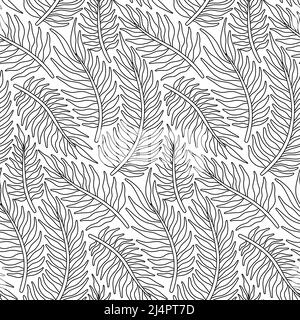 Motif naturel vectoriel noir et blanc sans couture Illustration de Vecteur