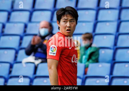 BARCELONE - 20 MARS : Lee Kang-in en action lors du match de la Liga entre le RCD Espanyol et le RCD Mallorca au stade RCDE le 20 mars 2022 à Barcelone Banque D'Images