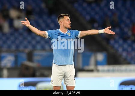 Rome, Italie. 16th avril 2022. Patric de SS Lazio pendant le football Serie A football Match, Stadio Olimpico, Lazio v Torino, 16 avril 2022 (photo par AllShotLive/Sipa USA) Credit: SIPA USA/Alay Live News Banque D'Images