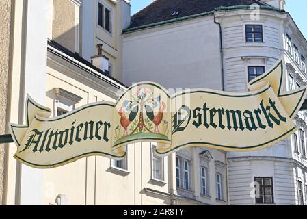 Vienne, Autriche, vieux marché viennois de Pâques, sur Freyung Banque D'Images