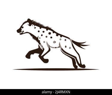 Symbole Hyena avec vecteur de style Silhouette Illustration de Vecteur