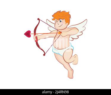 Illustration détaillée de la cupide avec vecteur de style de dessin animé Illustration de Vecteur