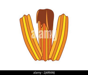 Illustration détaillée des aliments à bâtonnets de Churros Illustration de Vecteur