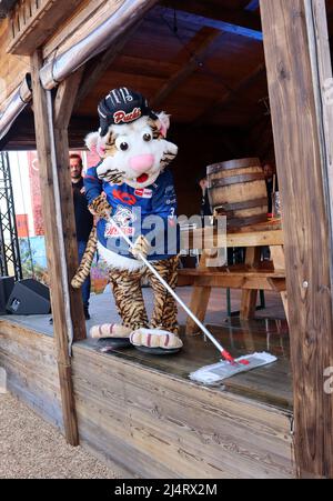 Saison-Abschlussfeier 2021/2022 der Nürnberg Ice Tigers auf dem Volksfest Nürnberg im Volksfest Herzla. Banque D'Images