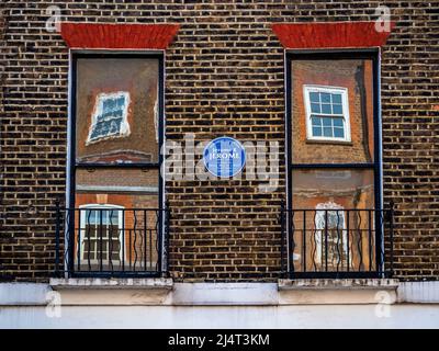 Jerome K. Jerome Blue plaque au 32 Tavistock place Bloomsbury Londres. Jerome K. Jerome 1859-1927 l'auteur de « trois hommes en bateau » a vécu ici 1884-1885 Banque D'Images