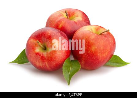 chemin de la pomme rouge isolé sur blanc Banque D'Images