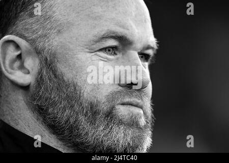 DERBY, ROYAUME-UNI. 15th AVRIL Wayne Rooney, directeur du comté de Derby lors du match de championnat Sky Bet entre le comté de Derby et Fulham au Pride Park, Derby le vendredi 15th avril 2022. (Credit: Jon Hobley | MI News) Credit: MI News & Sport /Alay Live News Banque D'Images