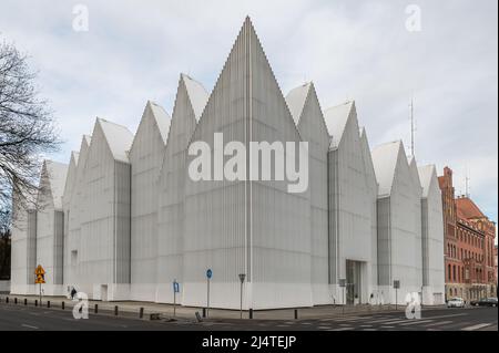 Salle Philharmonique de Mieczysław Karłowicz. Szczecin, Pologne. Le nouveau bâtiment de l'orchestre philharmonique a reçu le Prix européen de l'architecture moderne. Banque D'Images