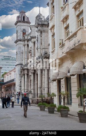 Cuba, la Havane. Cathédrale San Cristobal, cathédrale Saint-Christophe, terminée en 1777. Banque D'Images