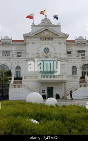 Le Grand Casino sur la Plaza de Italia El Sardinero Santander Cantabria Espagne hiver Banque D'Images