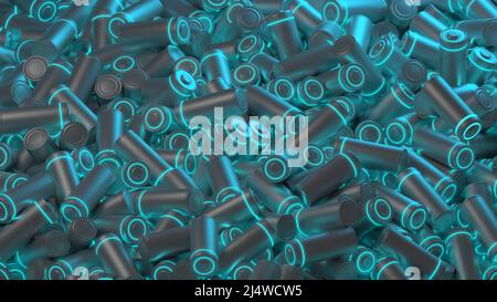 Concept de batterie au lithium - alimentation électrique de la source rechargeable - illustration 3D Banque D'Images