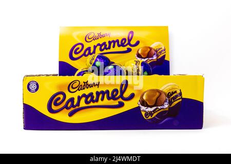 Œufs de caramel de Cadbury Banque D'Images