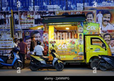 Camion alimentaire Shawarma à Trichy, Tamil Nadu, Inde Banque D'Images