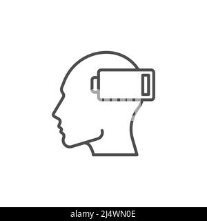 Icône de ligne professionnelle à effet dévoré. Signe de style linéaire pour le concept mobile et la conception de sites Web. Icône vectorielle tête et batterie faible. Symbole, logo illustrati Illustration de Vecteur