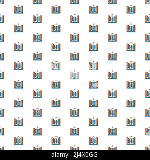 Motif de paysage en cascade vectoriel avec diverses icônes. Motif de texture de symbole. Illustration de Vecteur