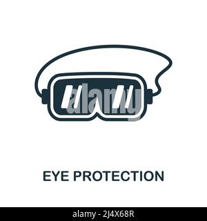 Icône de protection oculaire. Icône de protection des yeux monochrome simple pour les modèles, la conception Web et les infographies Illustration de Vecteur